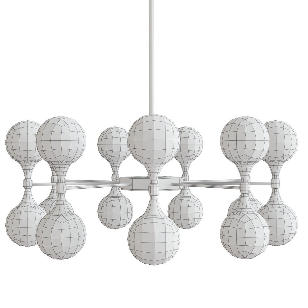 chandelier collection low poly 3d model ceiling light with fo... Low-poly 3D model_8