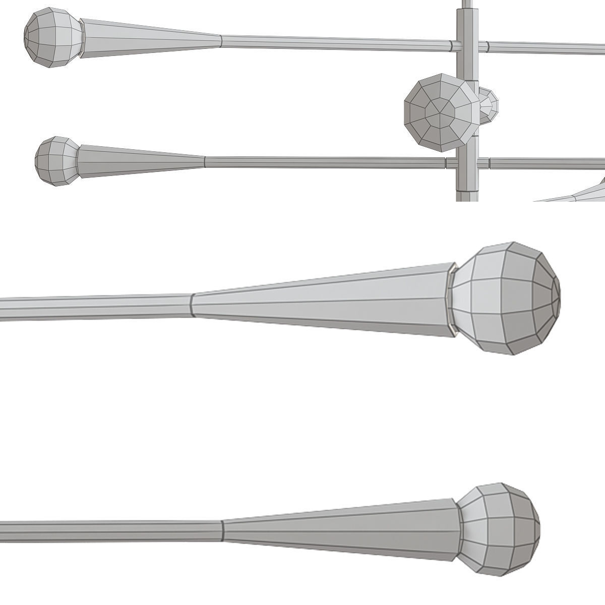 chandelier collection low poly 3d model ceiling light with fo... Low-poly 3D model_15