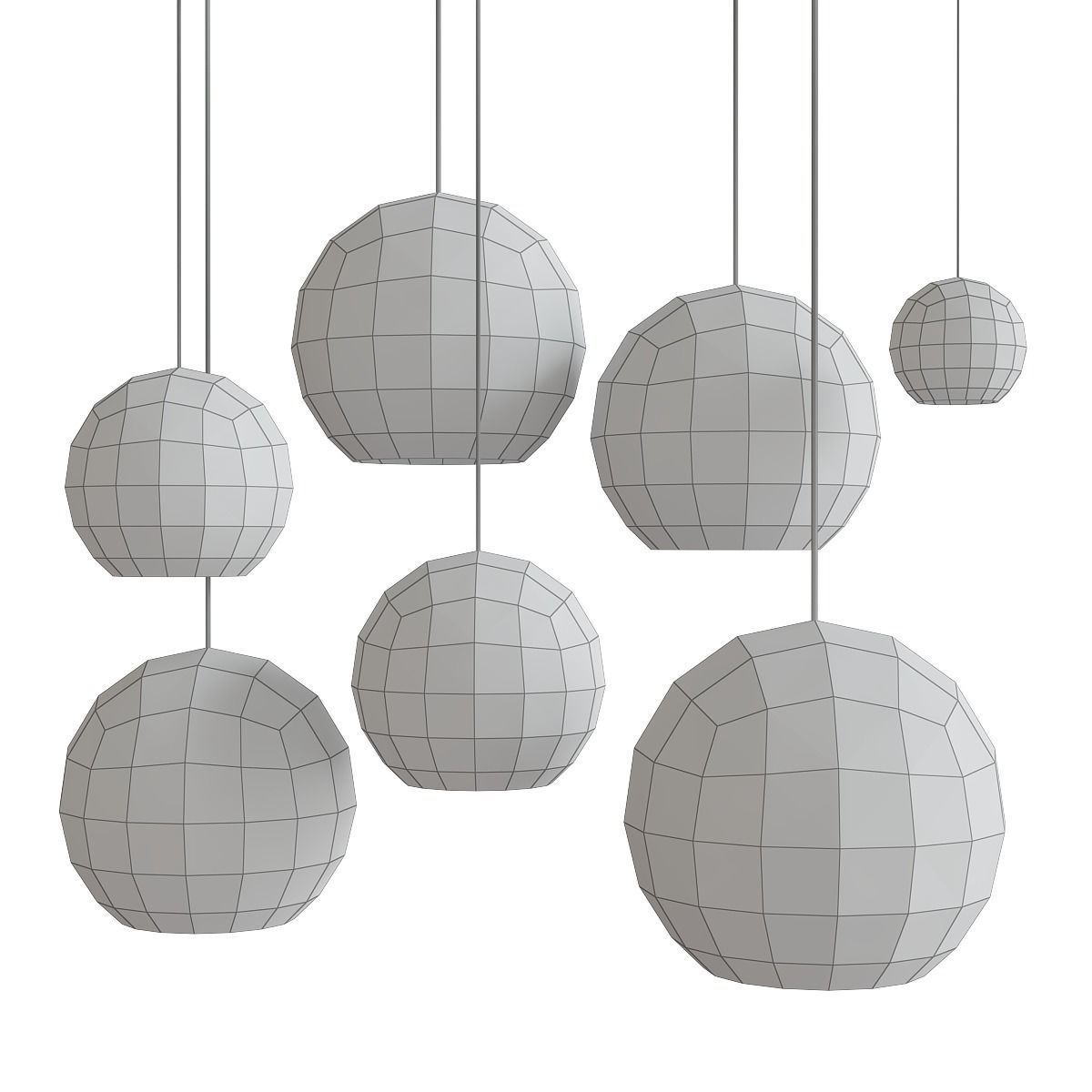 chandelier collection low poly 3d model ceiling light with fo... Low-poly 3D model_10