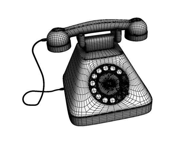 telephone old Low-poly 3D model_4