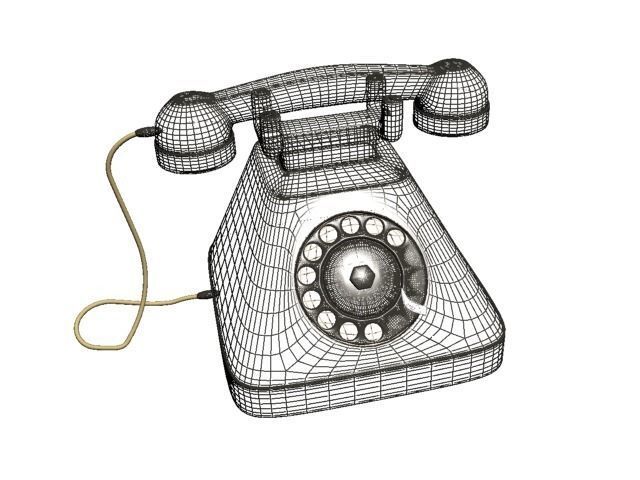 telephone old Low-poly 3D model_3