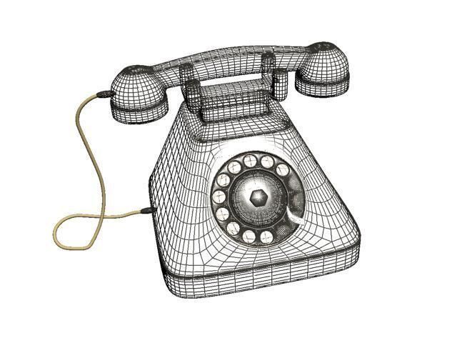 telephone old Low-poly 3D model_2
