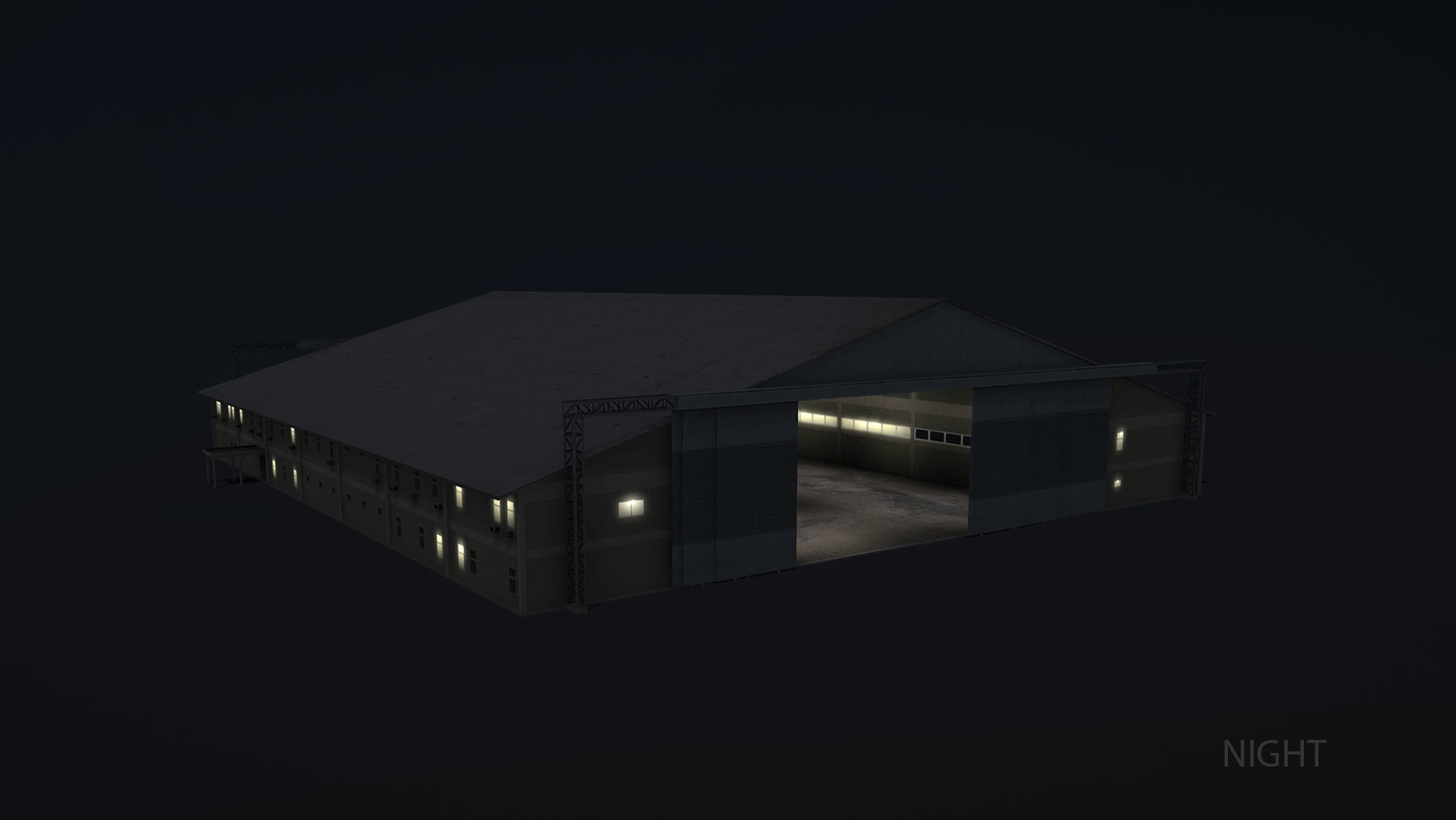 MilitaryBase PortoVelho Hangar 01 Low-poly 3D model_15