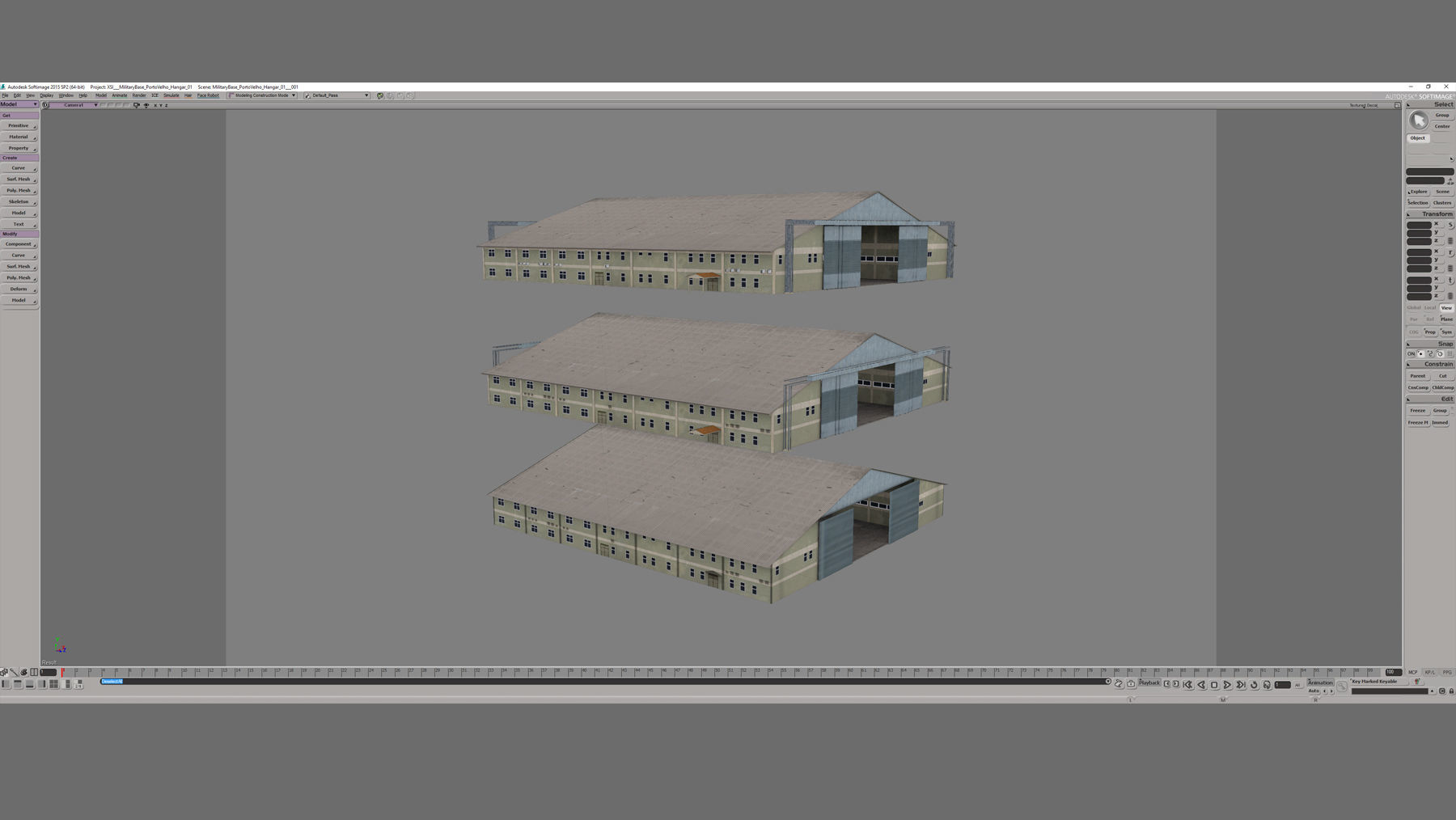 MilitaryBase PortoVelho Hangar 01 Low-poly 3D model_18