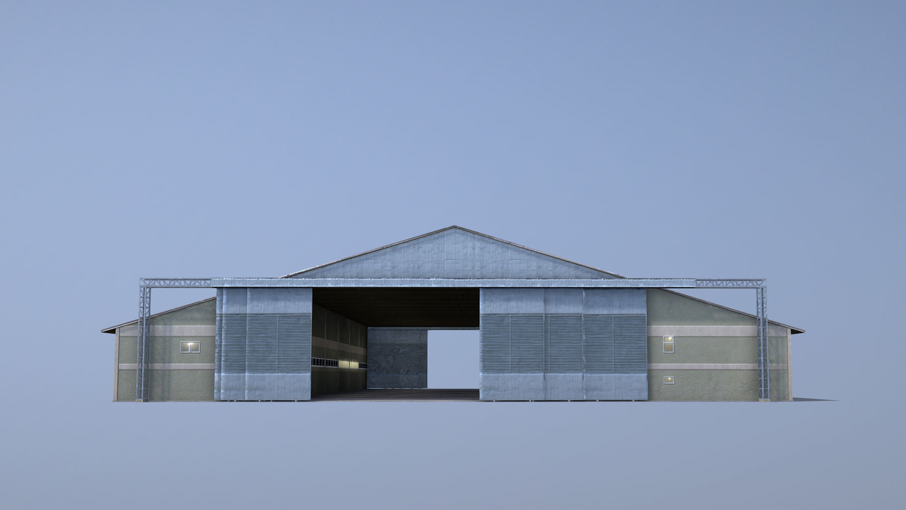 MilitaryBase PortoVelho Hangar 01 Low-poly 3D model_5