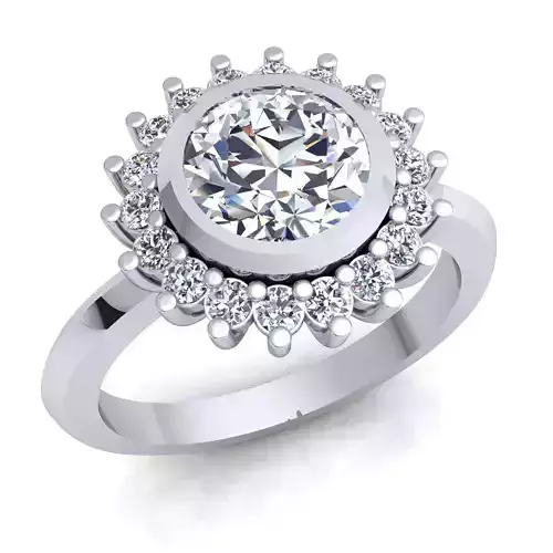 Flower Diamond Ring 3d Model print 