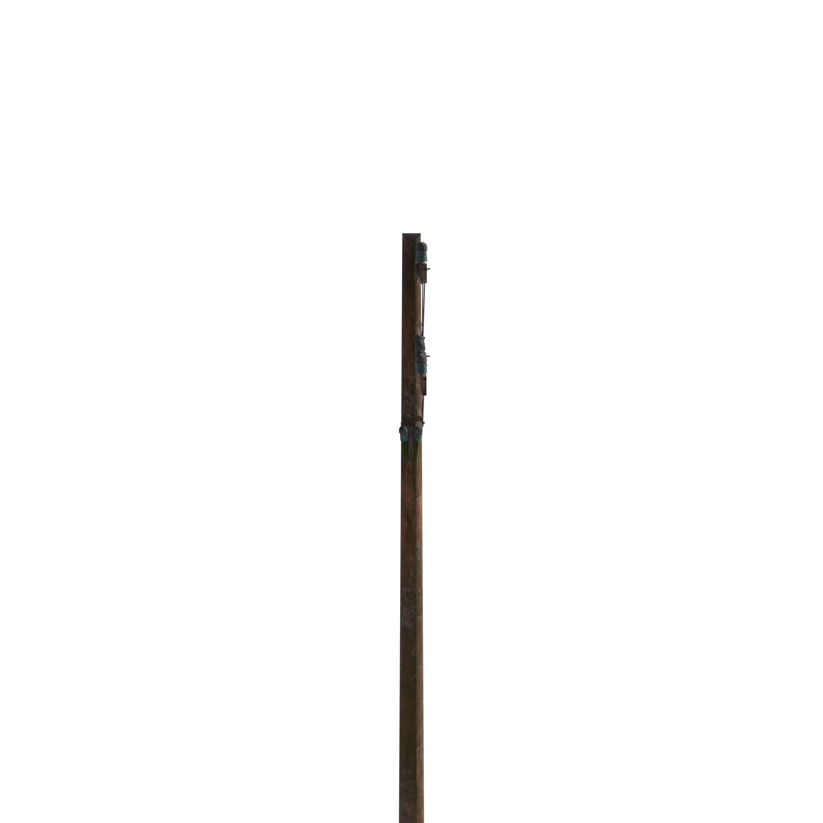 Electricity Pole 9 Weathered Low-poly 3D model_2