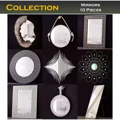 Mirrors collection low poly 3d model rope mirror