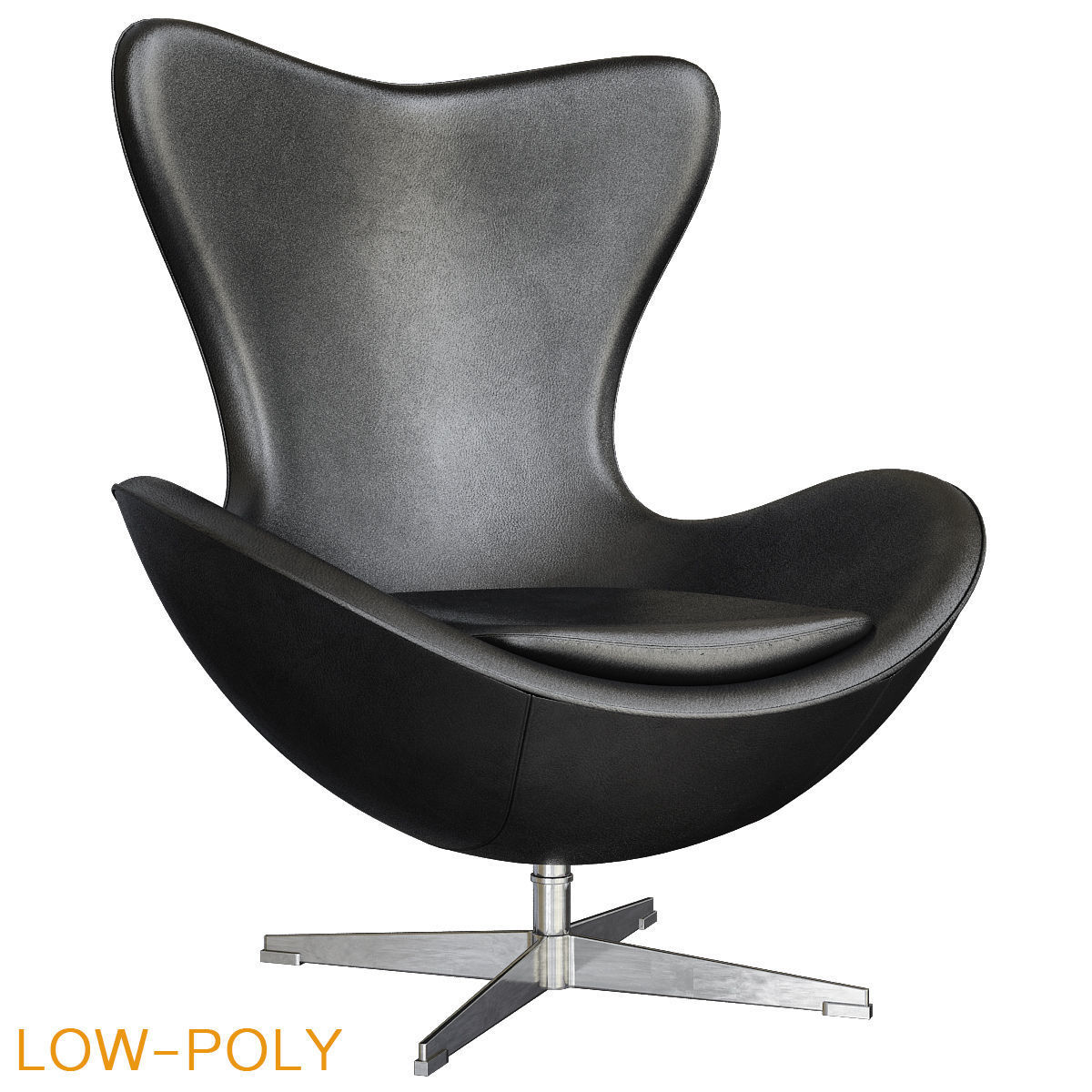 Armchair collection low poly 3d model - chair with wooden legs Low-poly 3D model_14