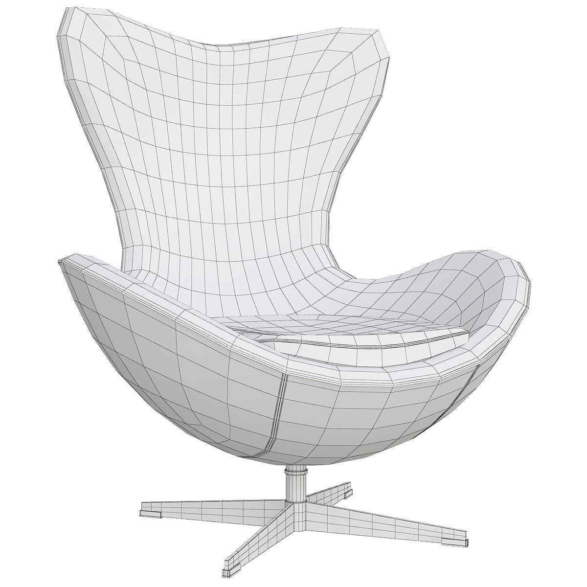 Armchair collection low poly 3d model - chair with wooden legs Low-poly 3D model_15