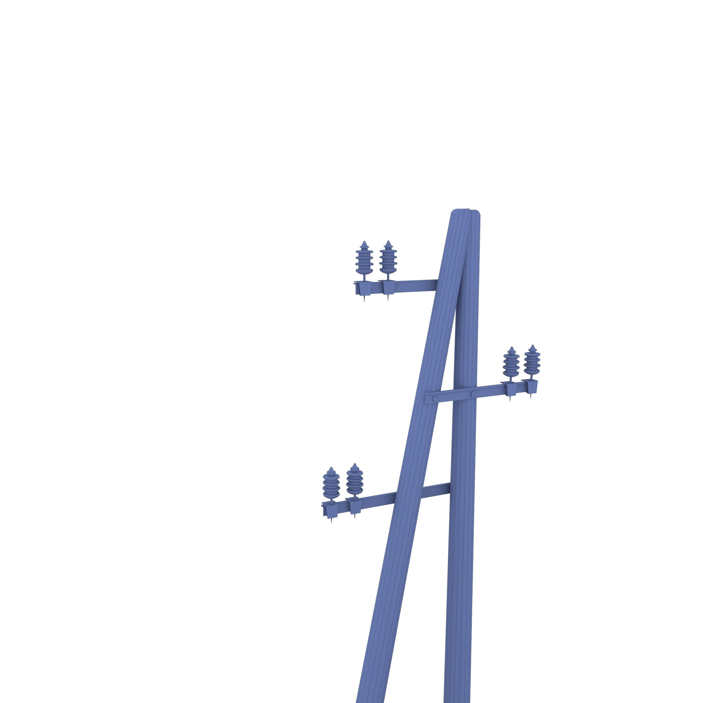 Electricity Pole 10 Low-poly 3D model_10