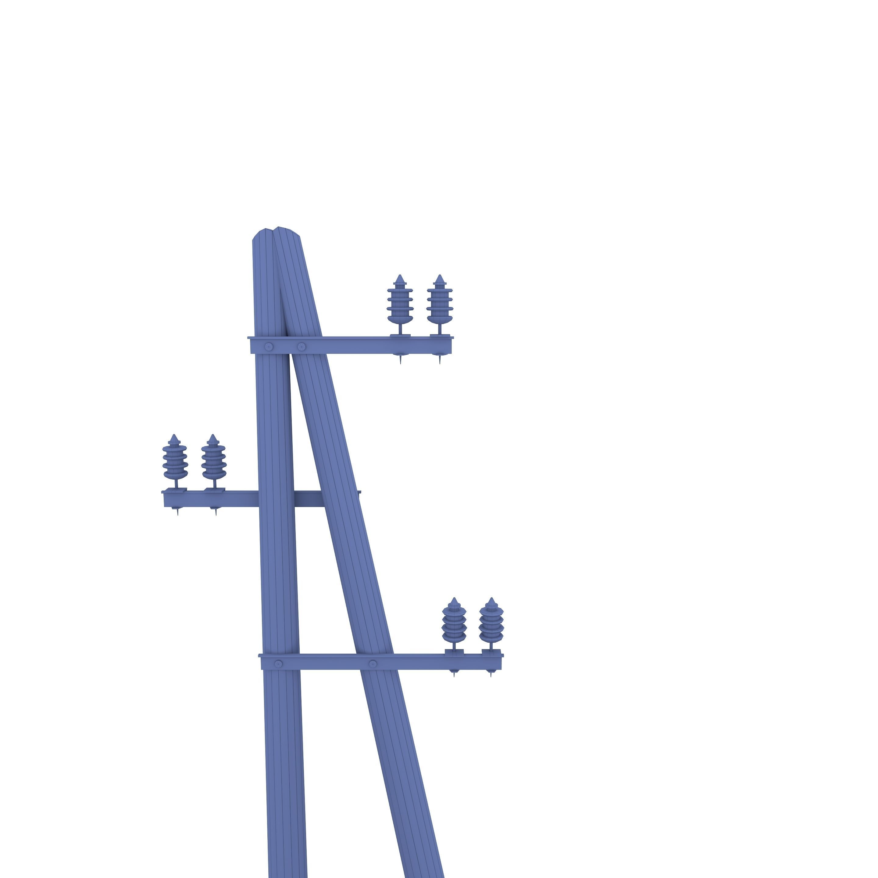 Electricity Pole 10 Low-poly 3D model_13
