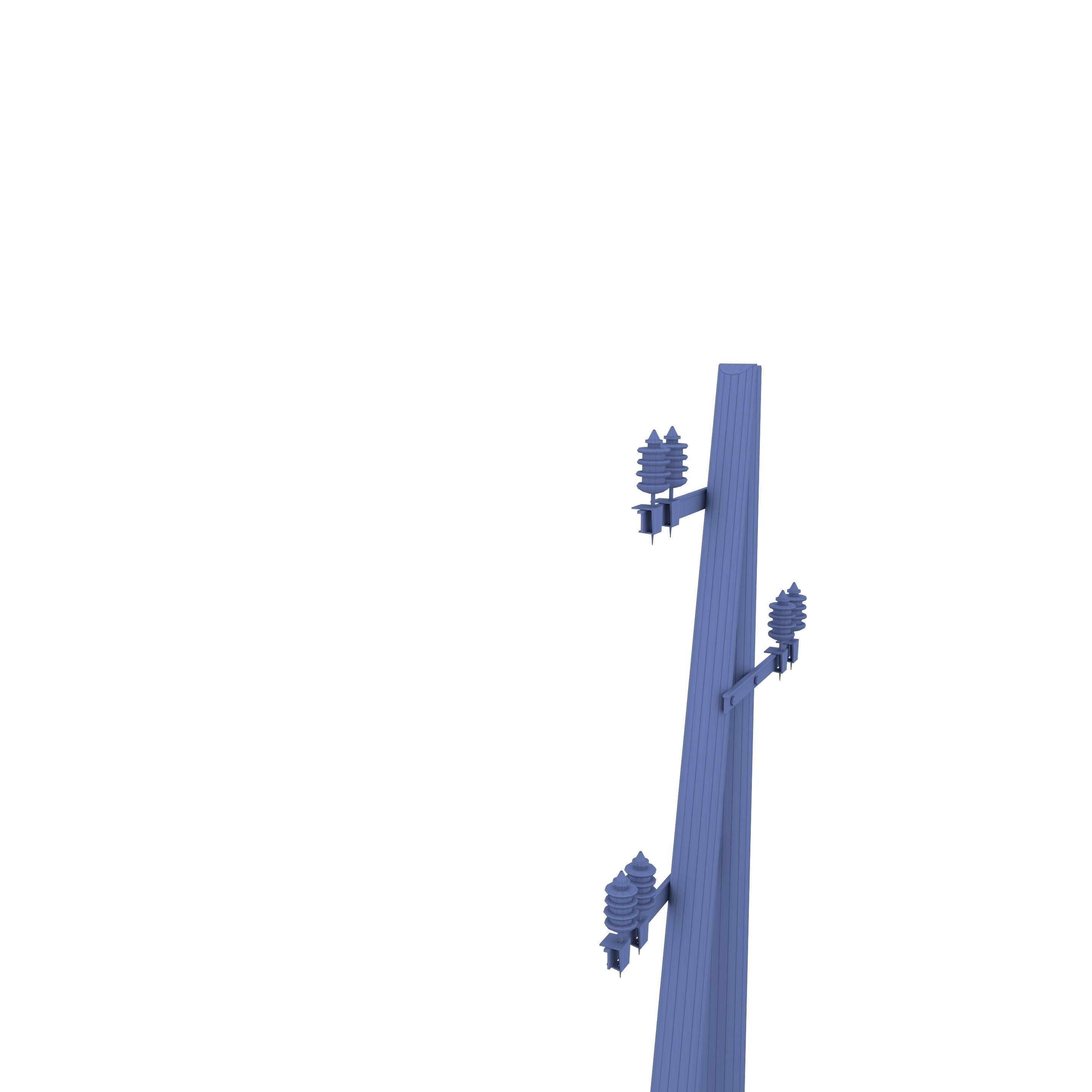 Electricity Pole 10 Low-poly 3D model_11