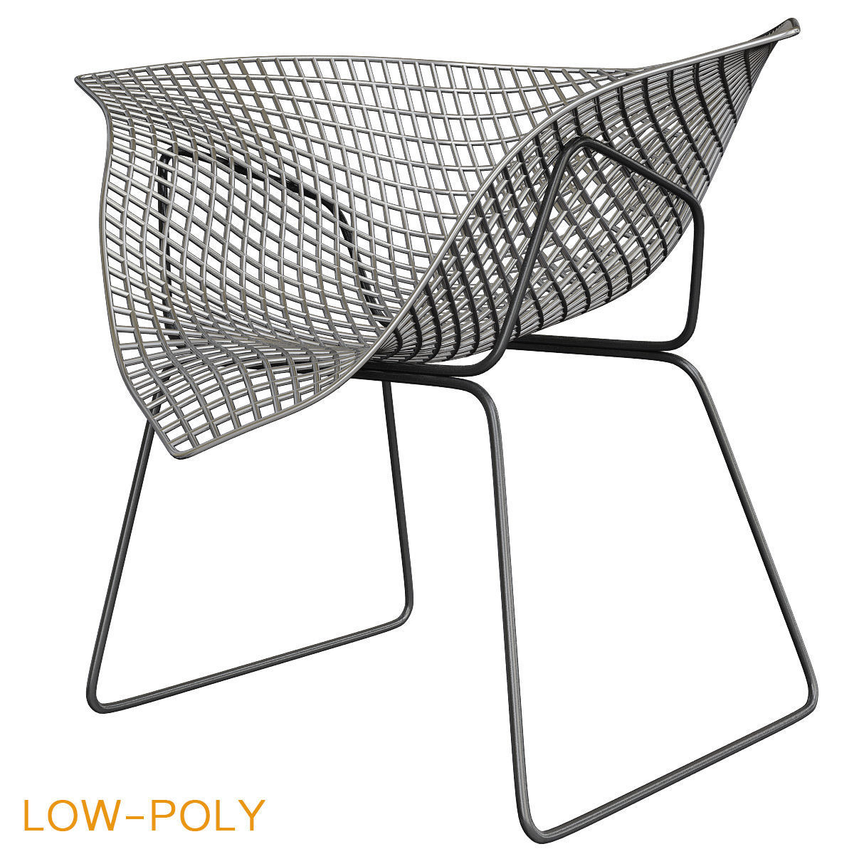 Chair collection low poly 3d model - dining Low-poly 3D model_6
