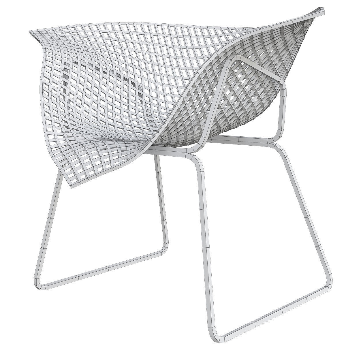 Chair collection low poly 3d model - dining Low-poly 3D model_5