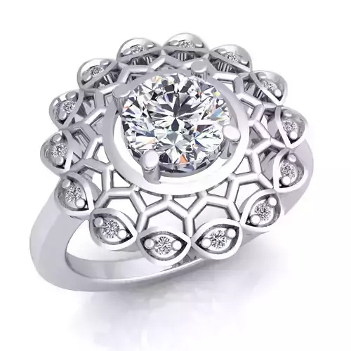 woman Diamond Ring 3d Model print 