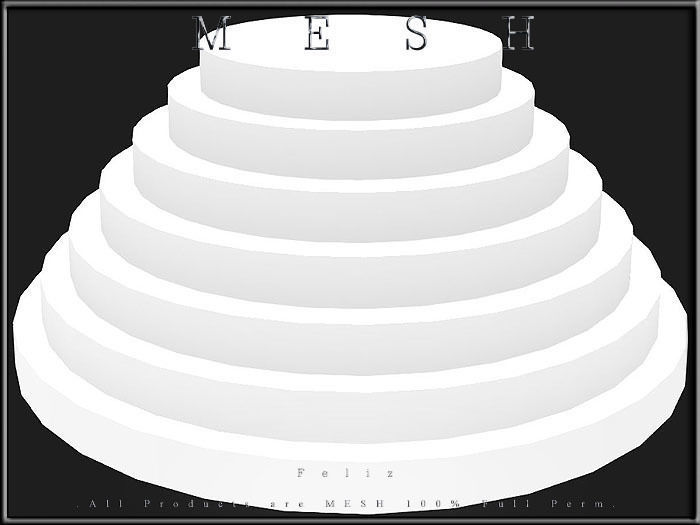 Round pyramid display Low-poly 3D model_1