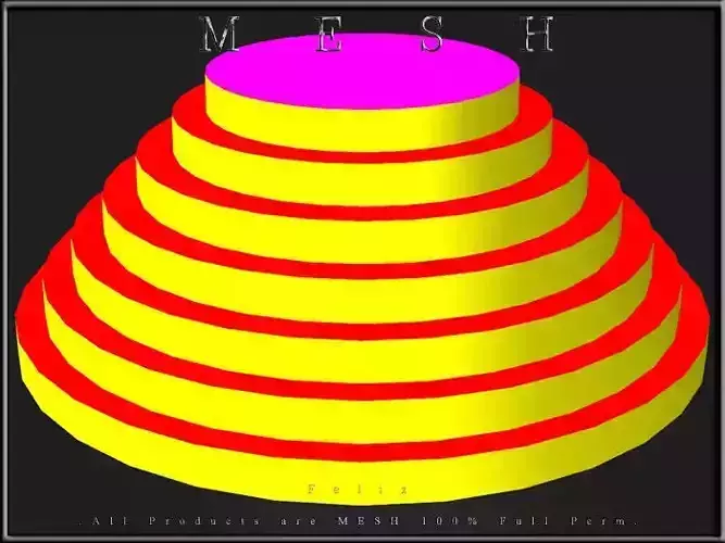 Round pyramid display Low-poly 3D model
