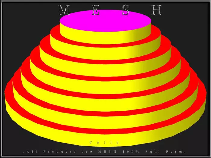 Round pyramid display Low-poly 3D model_0
