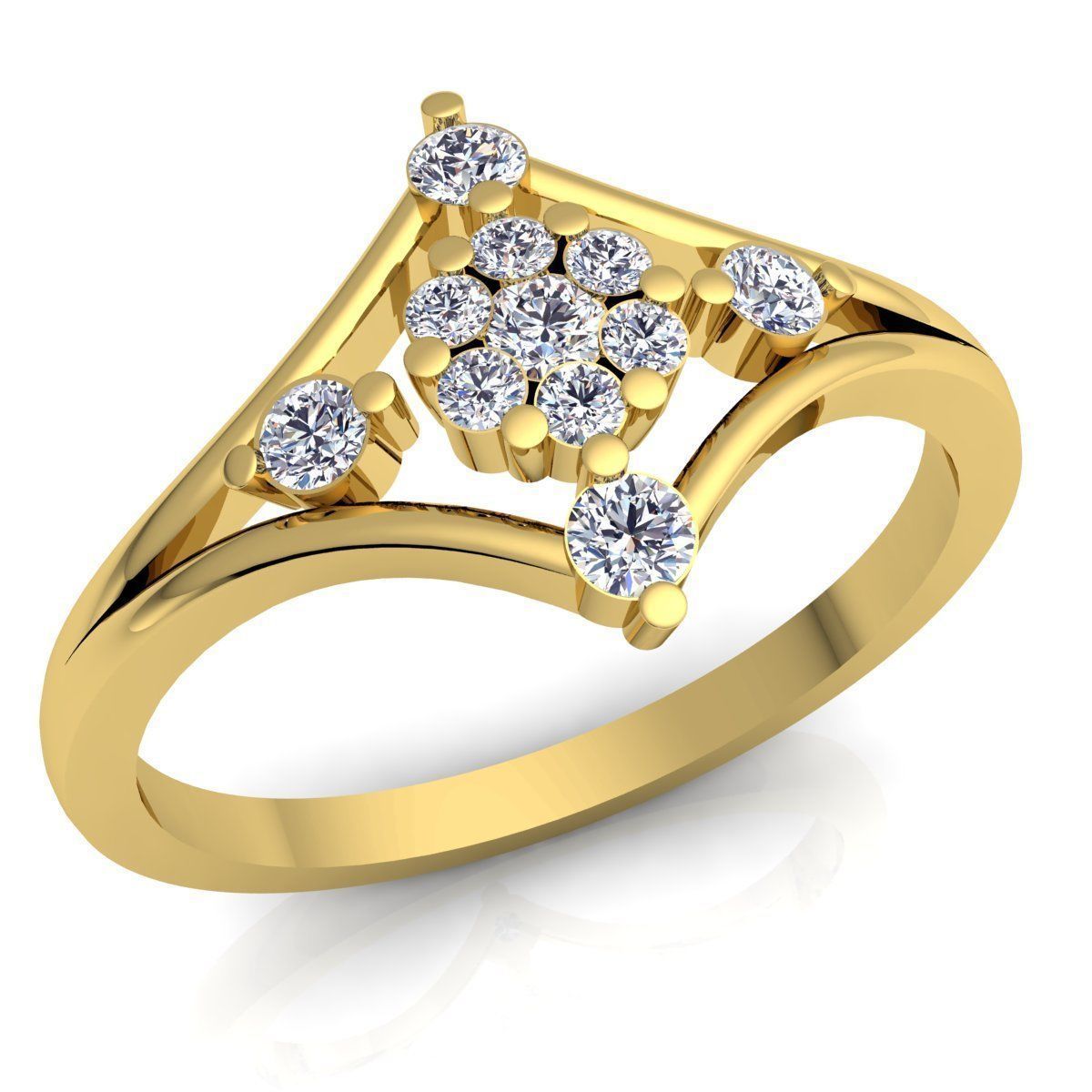 Diamond Ring 3d Model print  3D print model_2