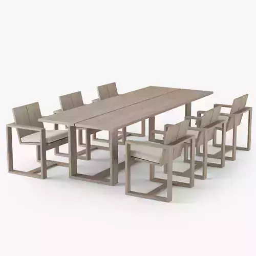 Restoration Hardware Porto Dining Table and Armchair