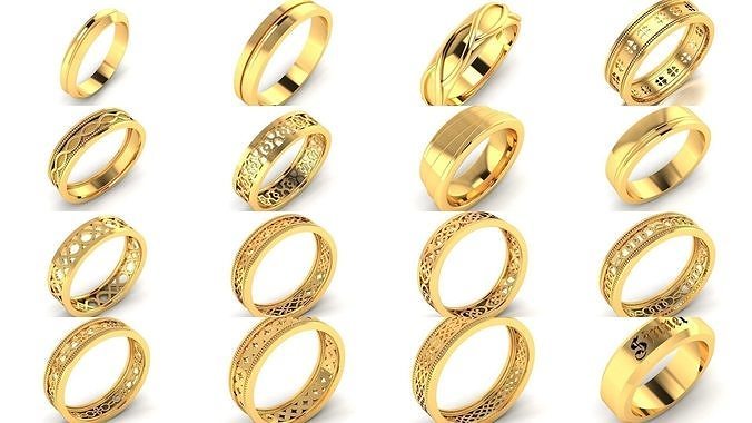 85 Plain gold Women Band Ring 3dm render detail 3D Model Collection