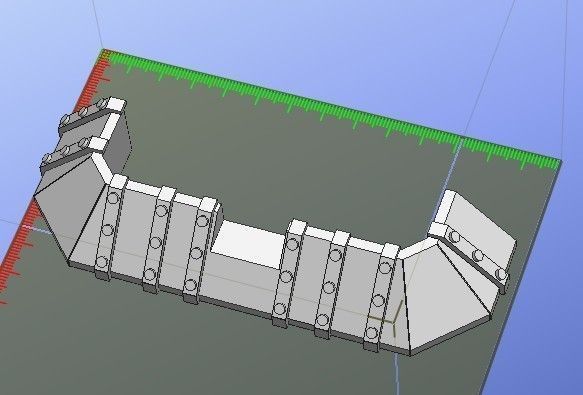 wargaming trench system - straigh section 3D print model_1