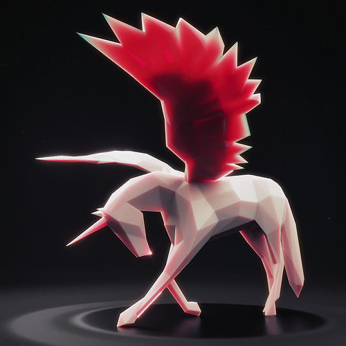 Unicorn Low Poly 3 Low-poly 3D model