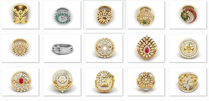 15 Women cocktail ring 3dm stl render detail 3D print model