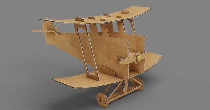 Cardboard Airplane  Low-poly 3D model