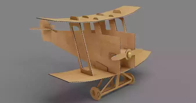 Cardboard Airplane  Low-poly 3D model