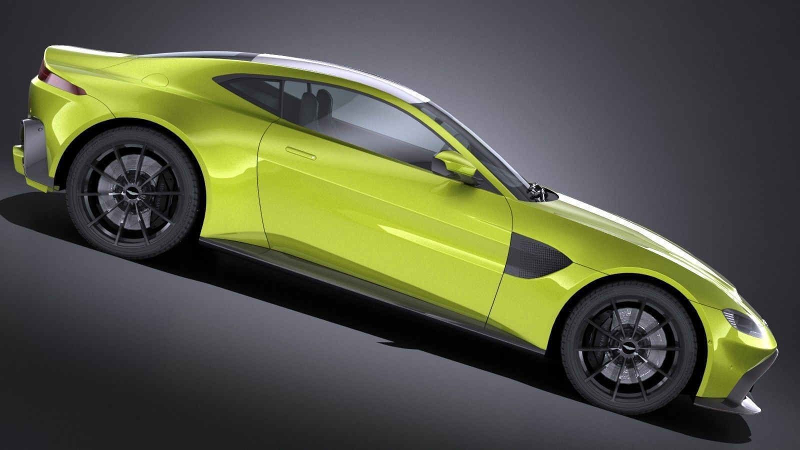 LowPoly Aston Martin Vantage 2019 Low-poly 3D model_6