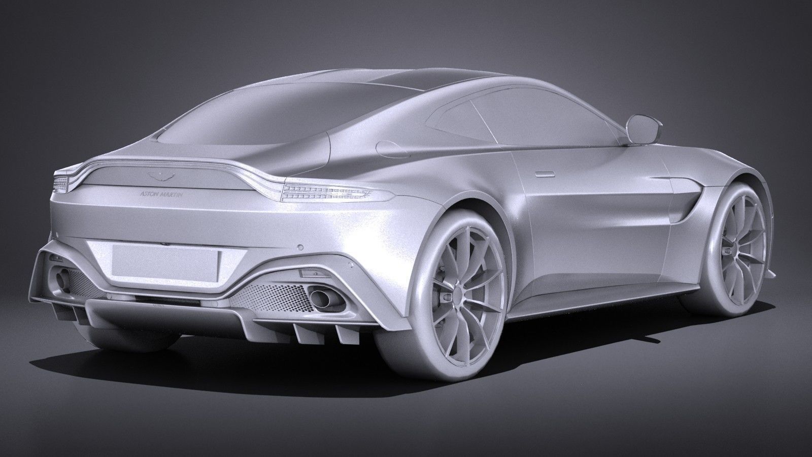 LowPoly Aston Martin Vantage 2019 Low-poly 3D model_11