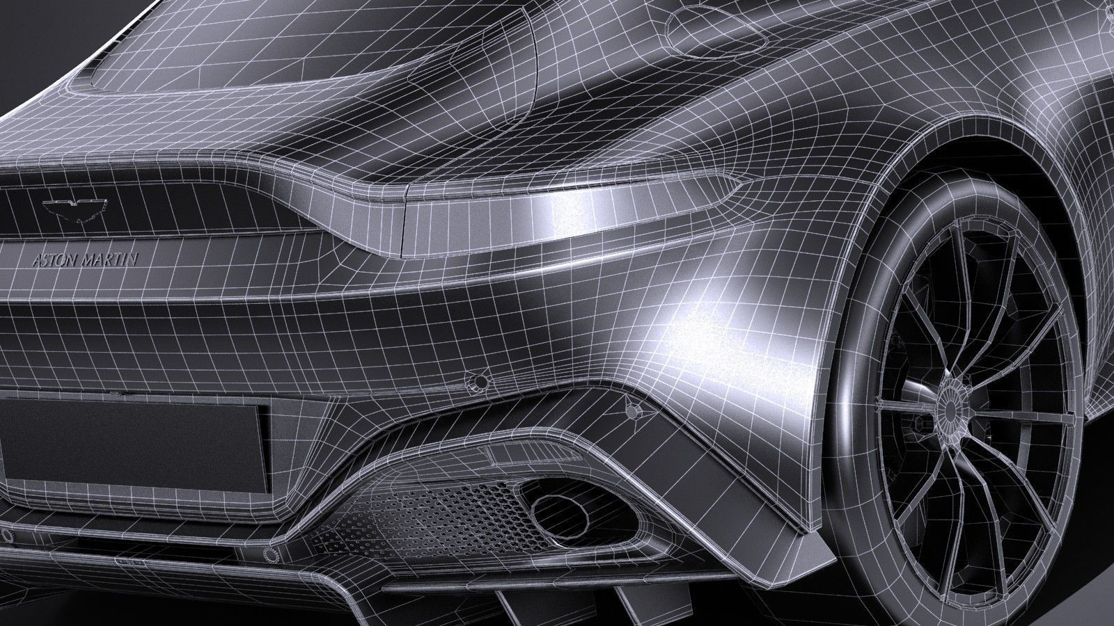 LowPoly Aston Martin Vantage 2019 Low-poly 3D model_14