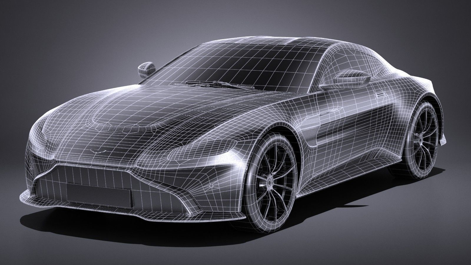 LowPoly Aston Martin Vantage 2019 Low-poly 3D model_12