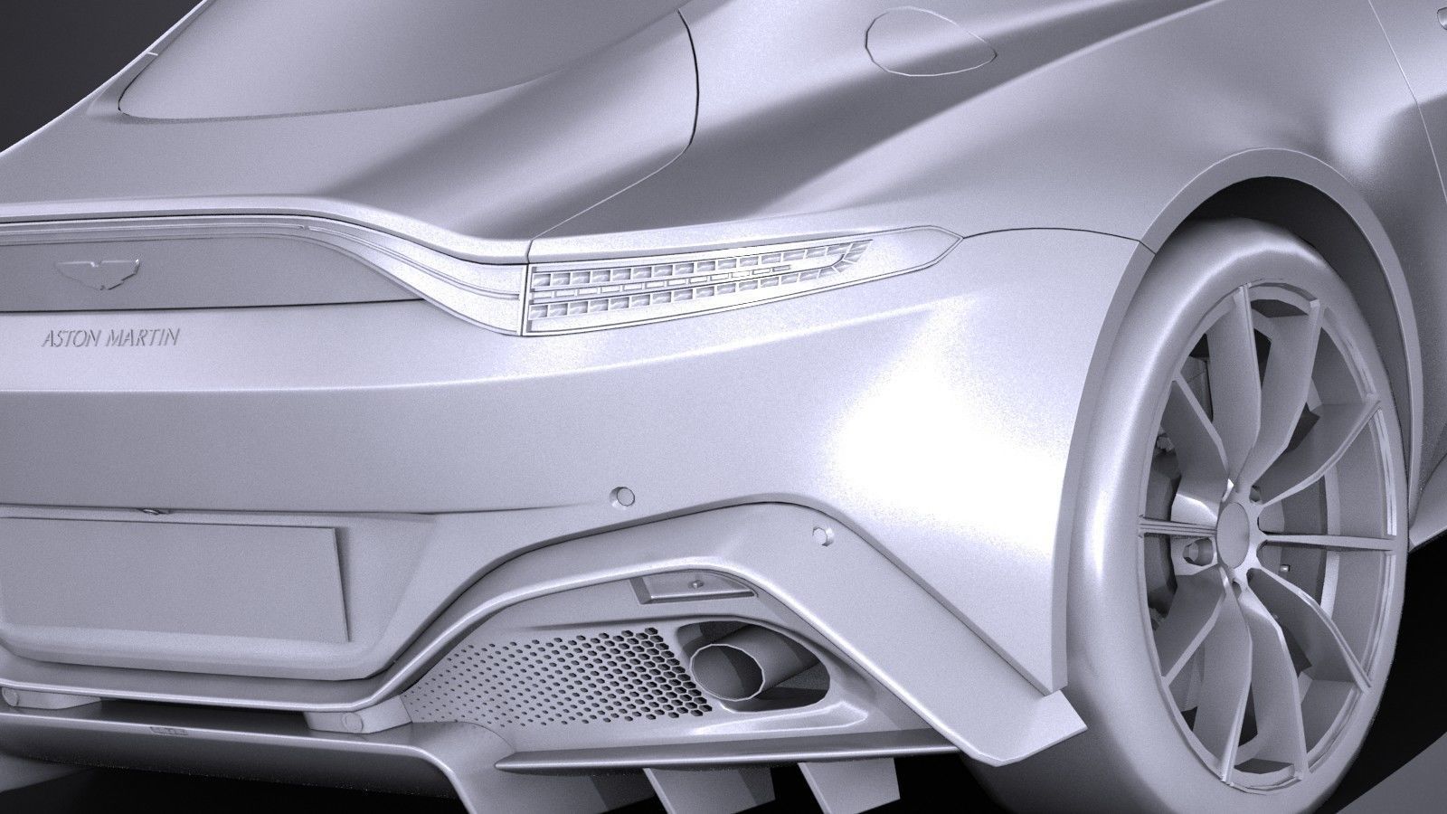 LowPoly Aston Martin Vantage 2019 Low-poly 3D model_10