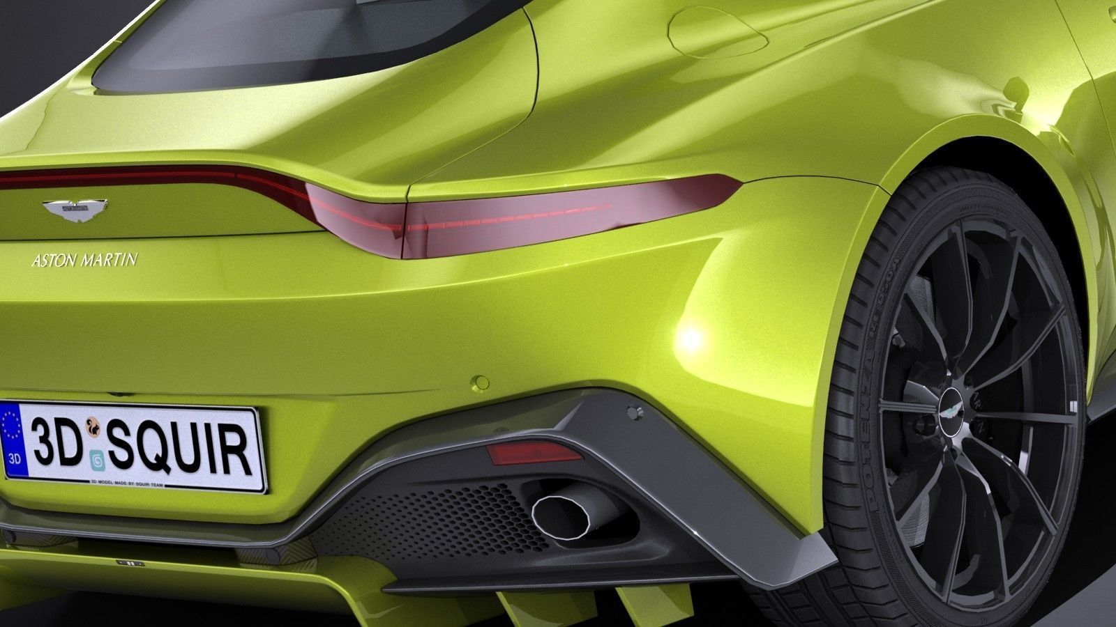 LowPoly Aston Martin Vantage 2019 Low-poly 3D model_3