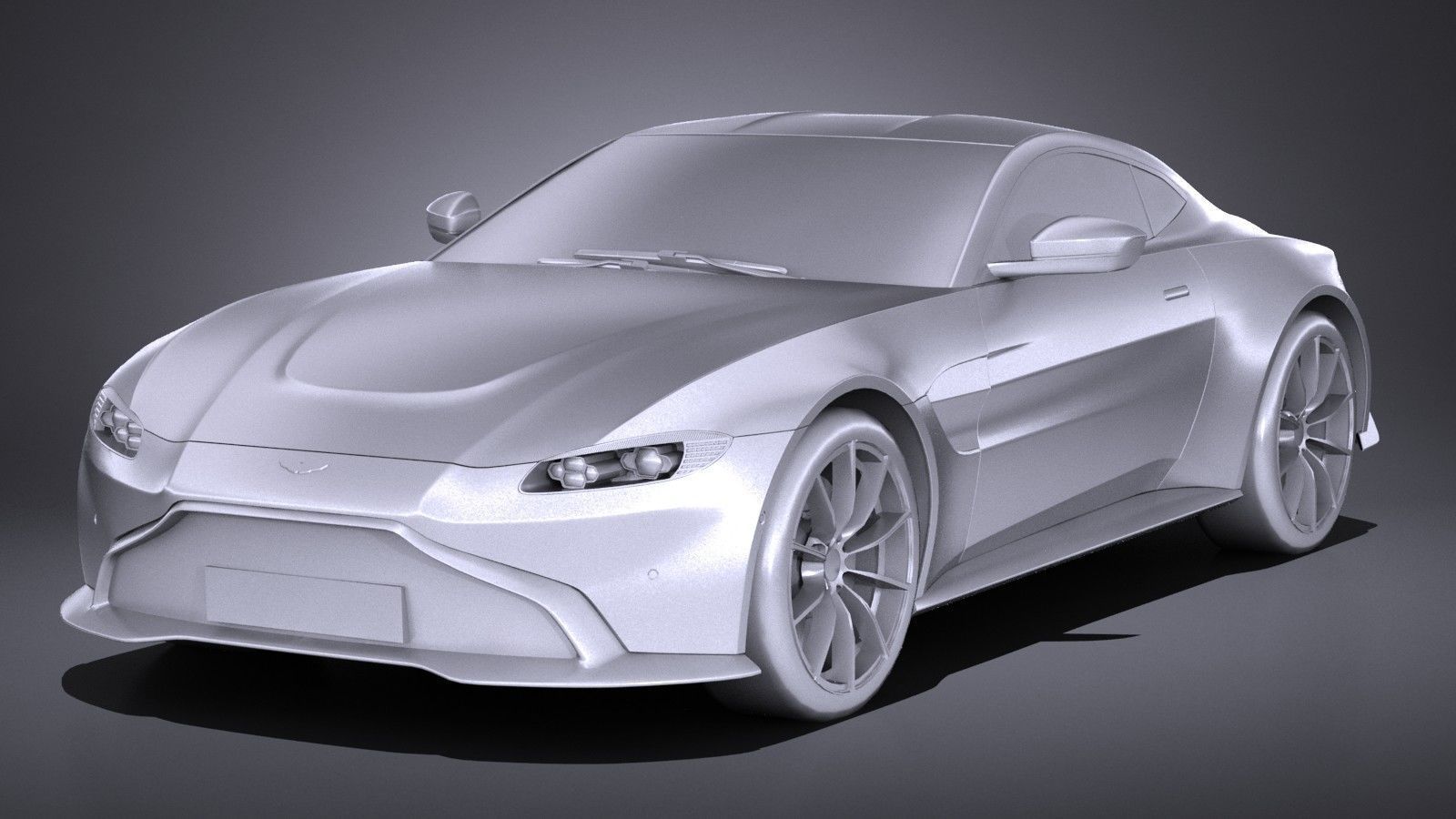 LowPoly Aston Martin Vantage 2019 Low-poly 3D model_8