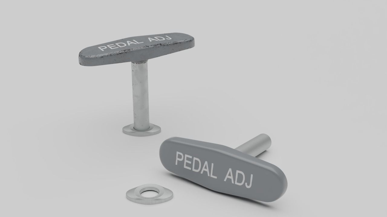 F16 Pedal Adjustment Handle 3D model_2