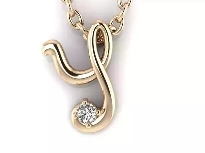 Pendant Y infinity with diamond