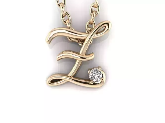 Pendant Z initial in rose gold with diamond