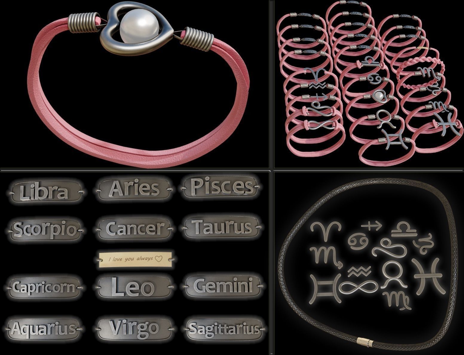 Bracelet Zodiac signs - PBR 3D model_23