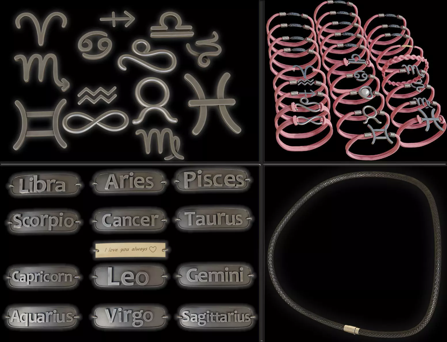 Bracelet Zodiac signs - PBR 3D model_0