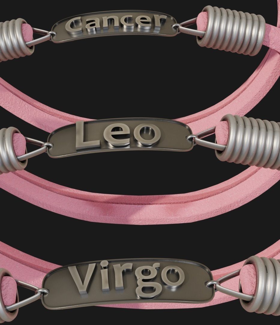 Bracelet Zodiac signs - PBR 3D model_15