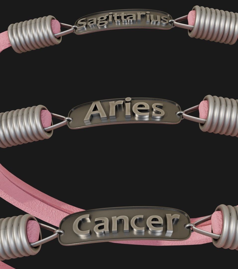 Bracelet Zodiac signs - PBR 3D model_14