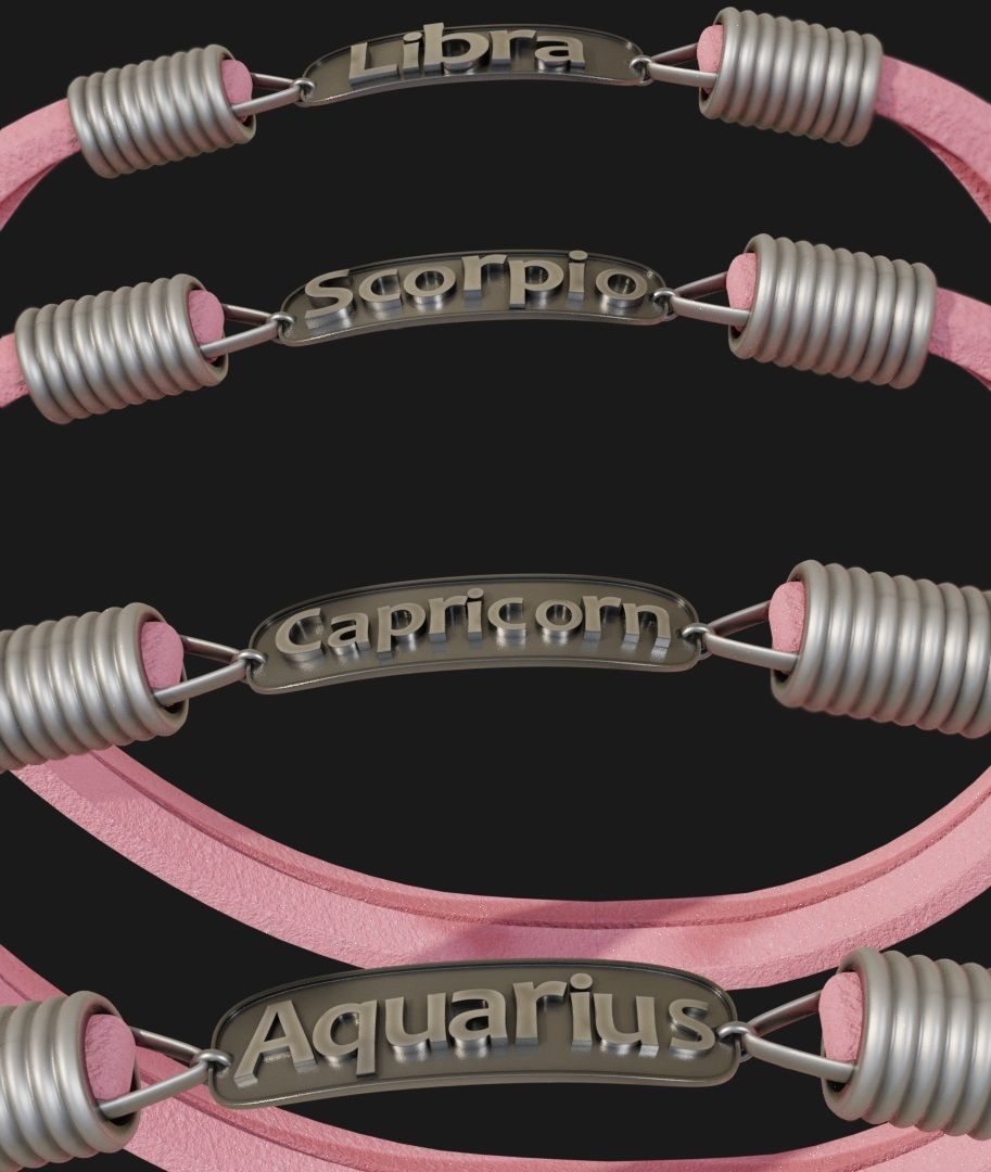 Bracelet Zodiac signs - PBR 3D model_16