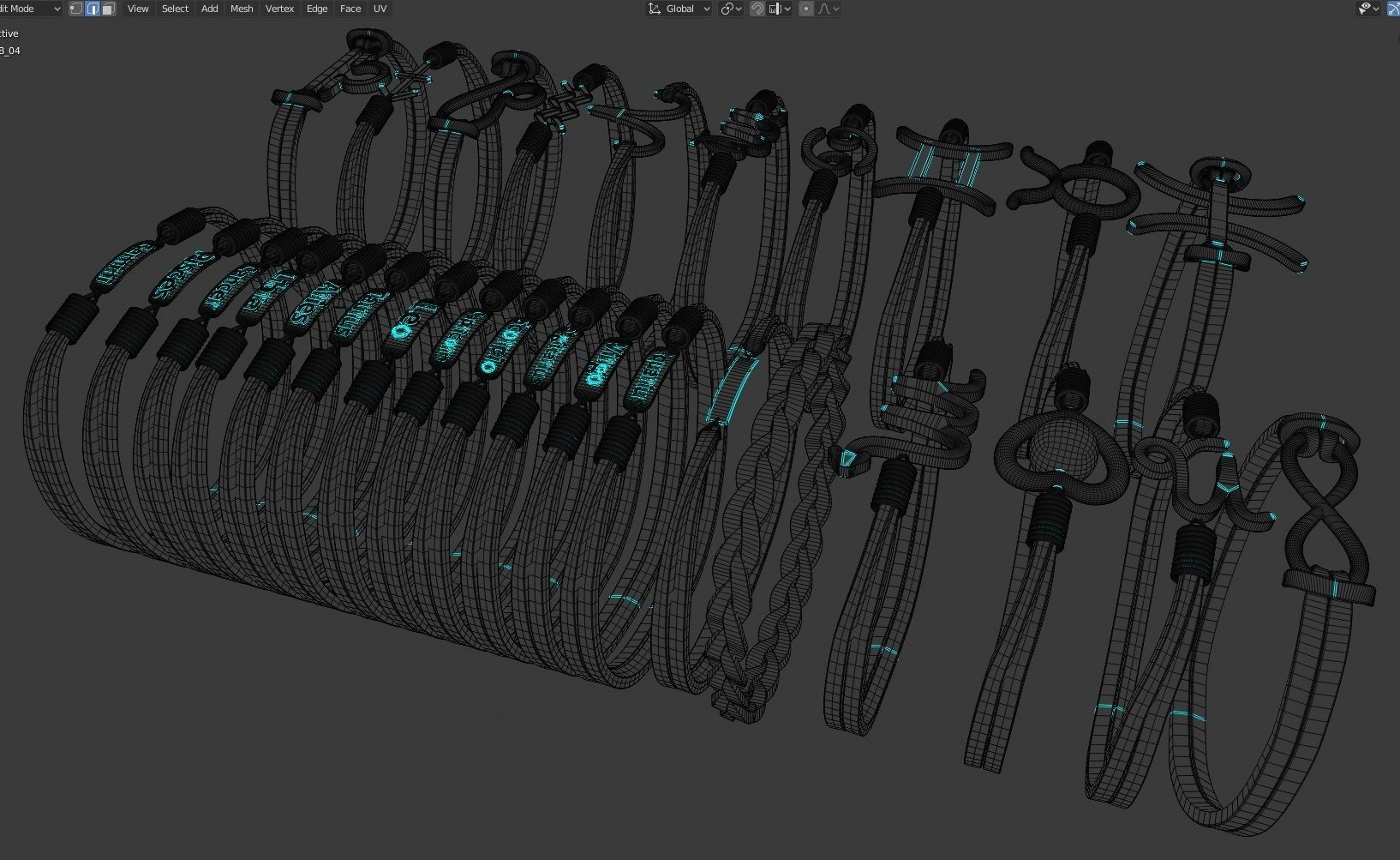 Bracelet Zodiac signs - PBR 3D model_17