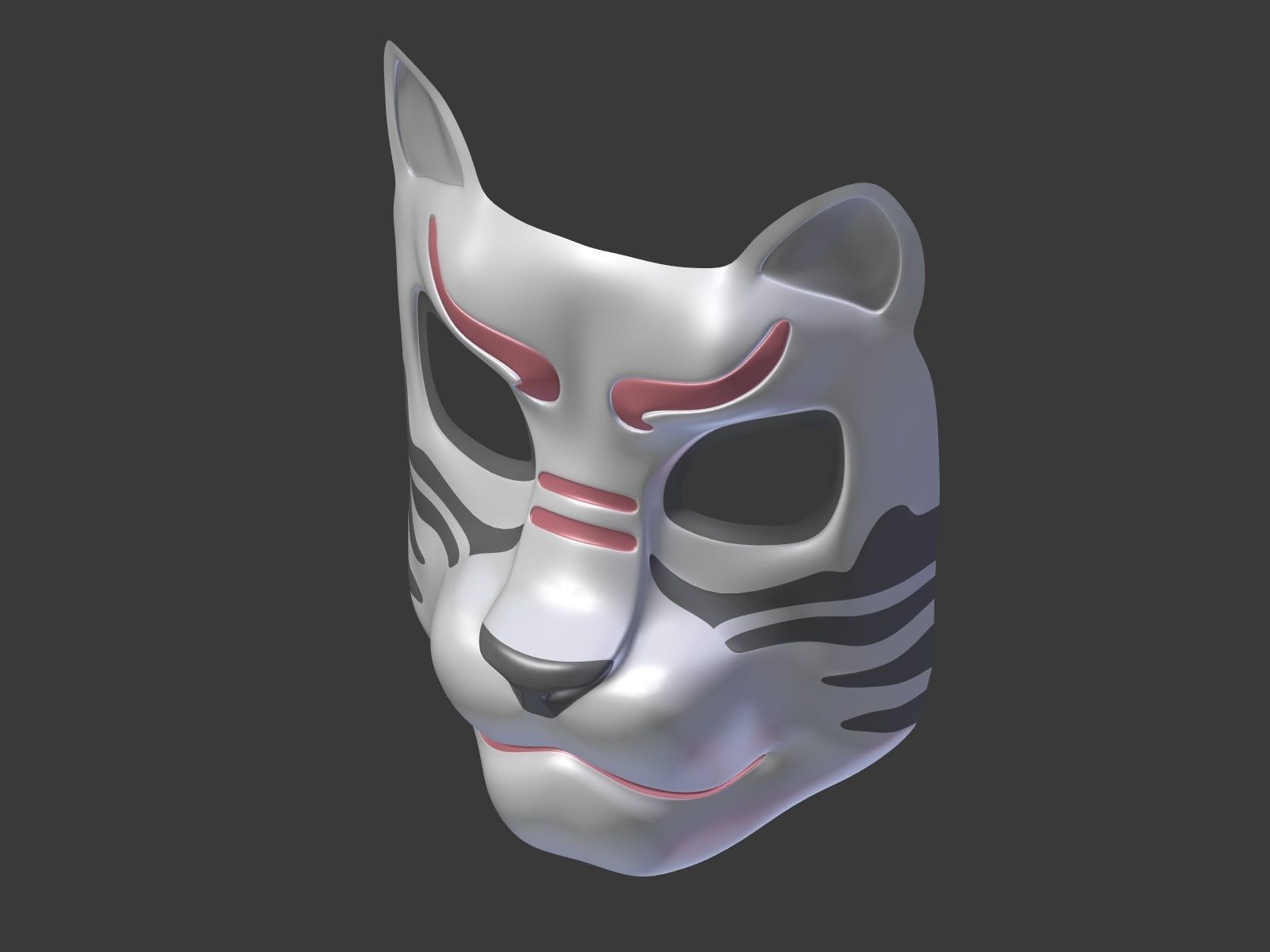 Tiger Mask Low-poly 3D model_10