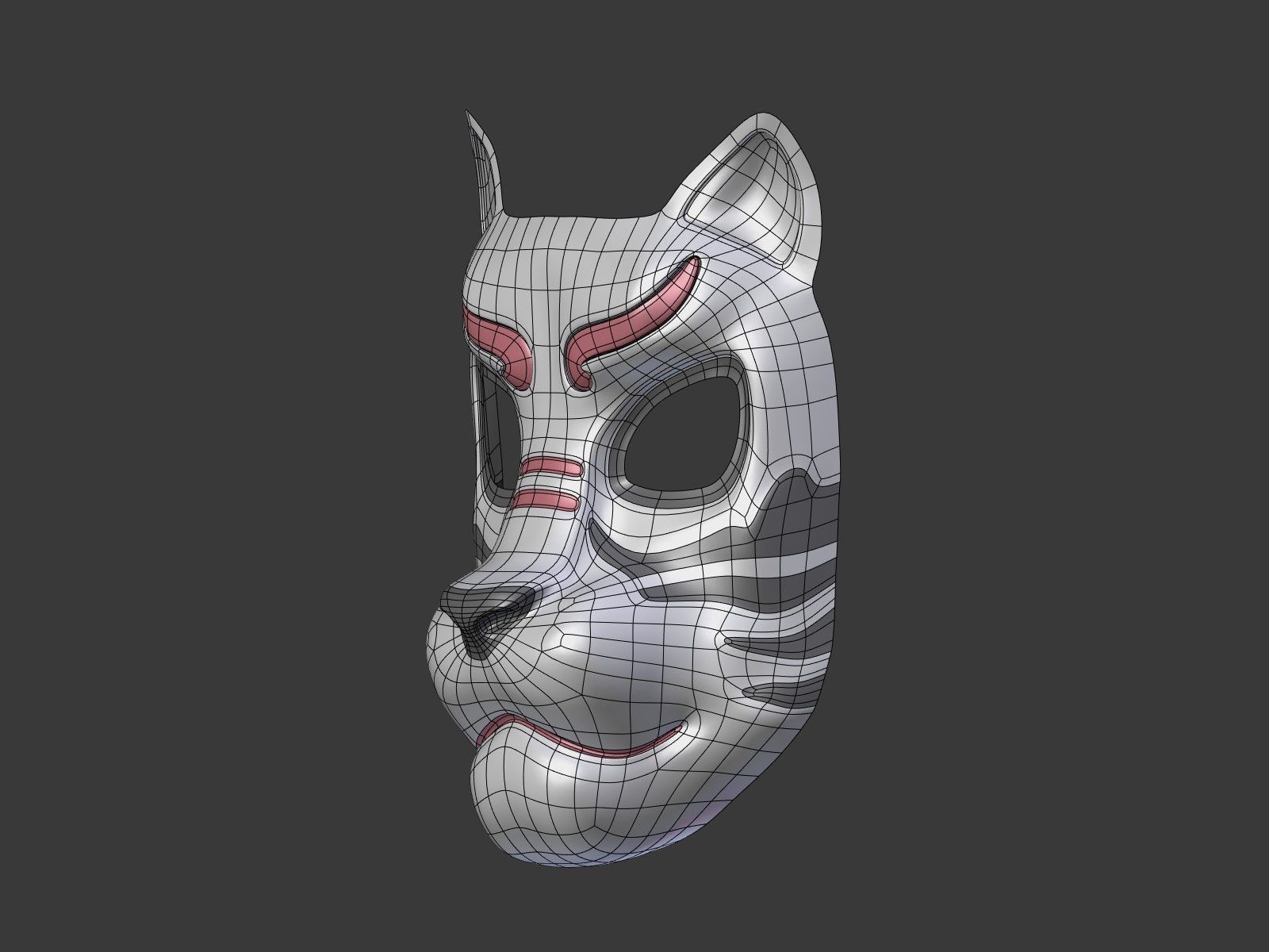 Tiger Mask Low-poly 3D model_7