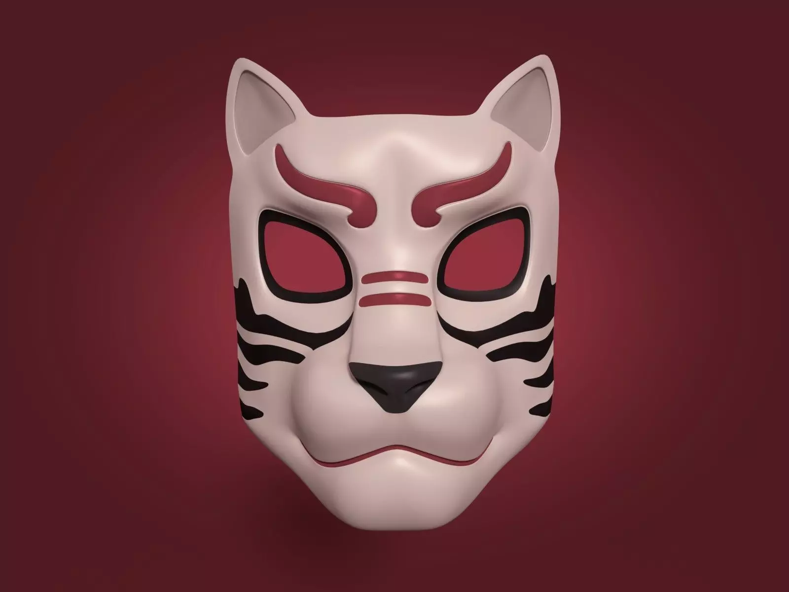 Tiger Mask Low-poly 3D model_0